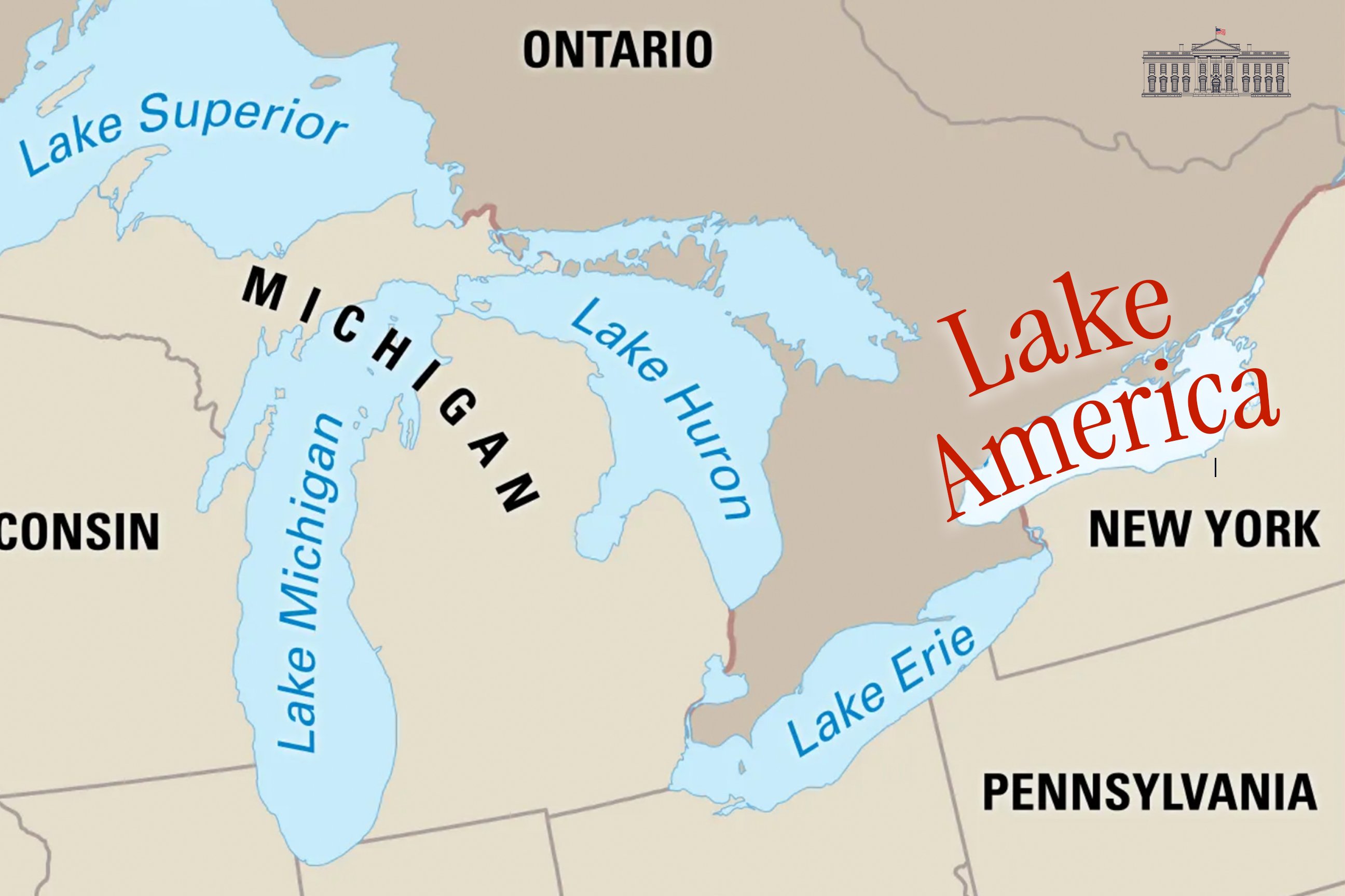 President Trump Renames Lake Ontario to Lake America